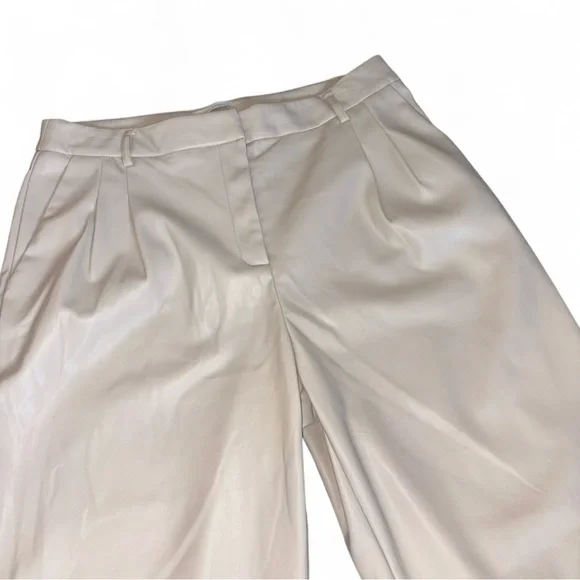 Elegant Cream Vegan Leather Pants! - Picture 3 of 6
